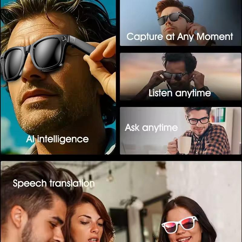 2026 New Upgrade Smart Glasses With Camera Video Recording AI Photo Recognition Bluetooth Call Translation Voice Sunglasses Man