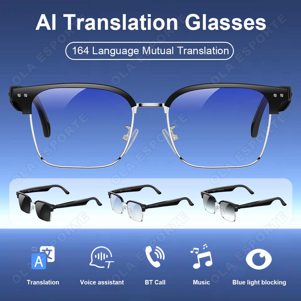 Fashion Smart Glasses Bluetooth call Voice Assistant Music Playback AI Intelligent Translation Glasses 170mAh Long Battery Life
