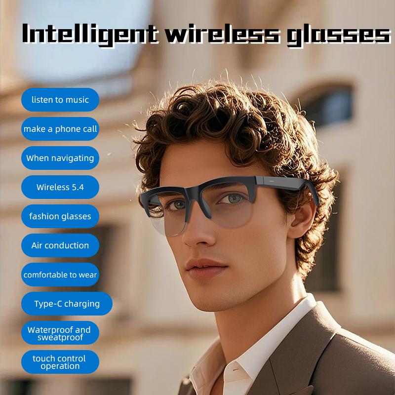 How F02 Transparent Lens Bluetooth Audio Glasses | Open-Ear Speakers | Anti-Blue Light | Smart Touch Control | Office & Daily Use Can Transform Your Daily Routine