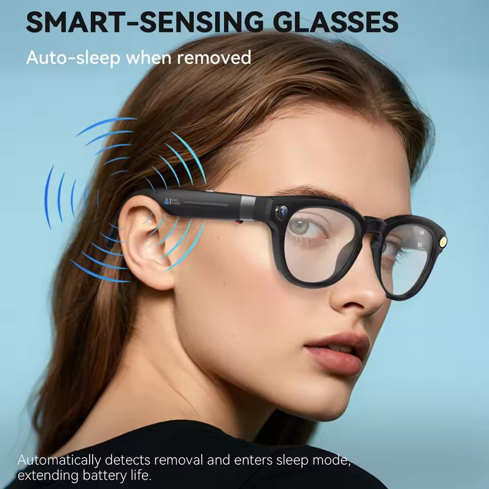 Smart glasses, new 1080P HD AI, GPT chat, 800MP camera, Bluetooth calling, 290mAh battery, WIFI transmission, waterproof, suitable for men