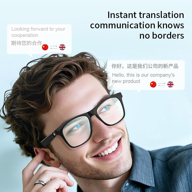 Bluetooth Smart Glasses for Calls Music Play Noise Canceling Waterproof IP68 Can Exchange Lens Wireless Sunglasses for Men Women