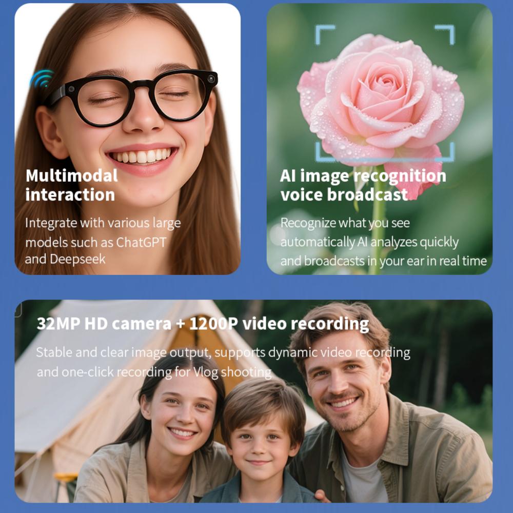 AI  Camera Intelligent Recognition Voice Call Noise Reduction Sunglasses 1080p HD Mini Camera Glasses Sports DVR Monitoring vs Competitors: Which One Should You Choose?