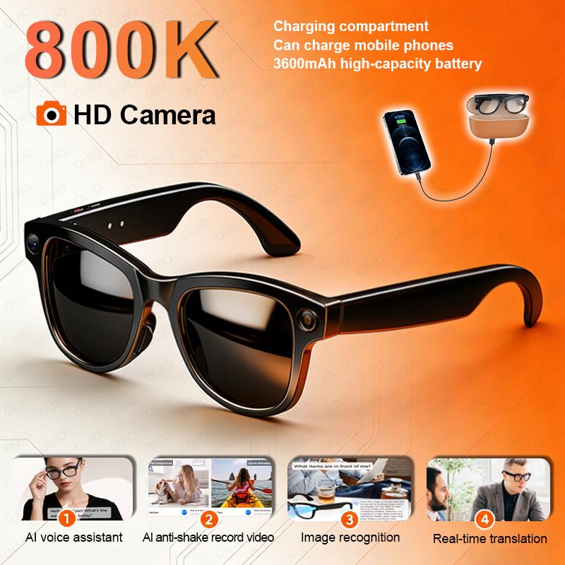 Discover the Revolutionary Features of New 800W Camera AI Glasses Photo Video Recording 3600mAh Charging Case Waterproof AI Translation Glasses Call Smart Sunglasses
