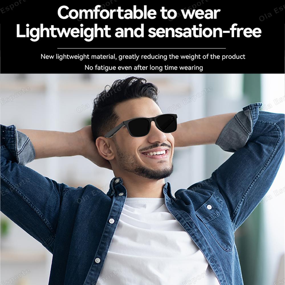 Smart Glasses, Ola Esporte, Bluetooth for Calling, Multifunctional Sunglasses, Blue Light Protection, Wireless Headphones, For Men and Women