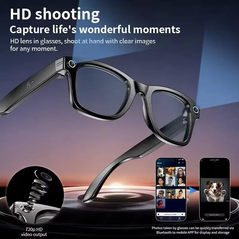 AI Smart Glasses 8K HD Photochromic Multifunction Translate Camera Glasse Bluetooth Call Voice Assistant Music Player Sunglasses