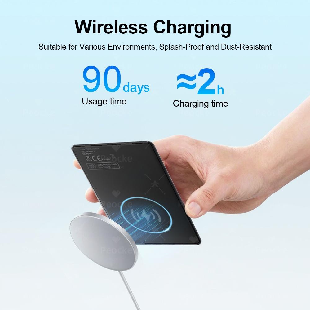 Wireless Rechargeable Wallet Tracker Card With Google Find Hub App GPS Smart Tag Locator For Android Anti Loss Message Reminder