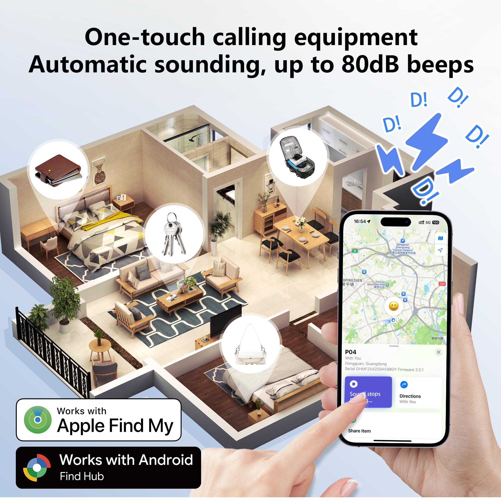 Ultra-Thin Smart Wallet Tracker Card for Apple and Android, Dual System, Luggage Lockfinder Tag, Compatible with Google Search, Find My Device